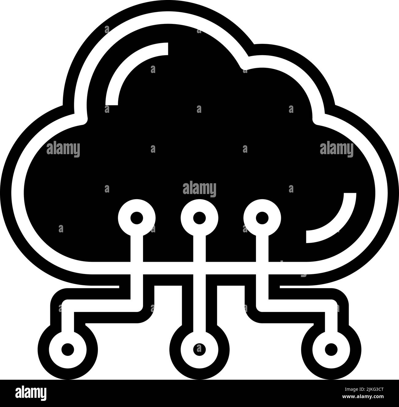 cloud computing icon black vector illustration Stock Vector Image & Art ...