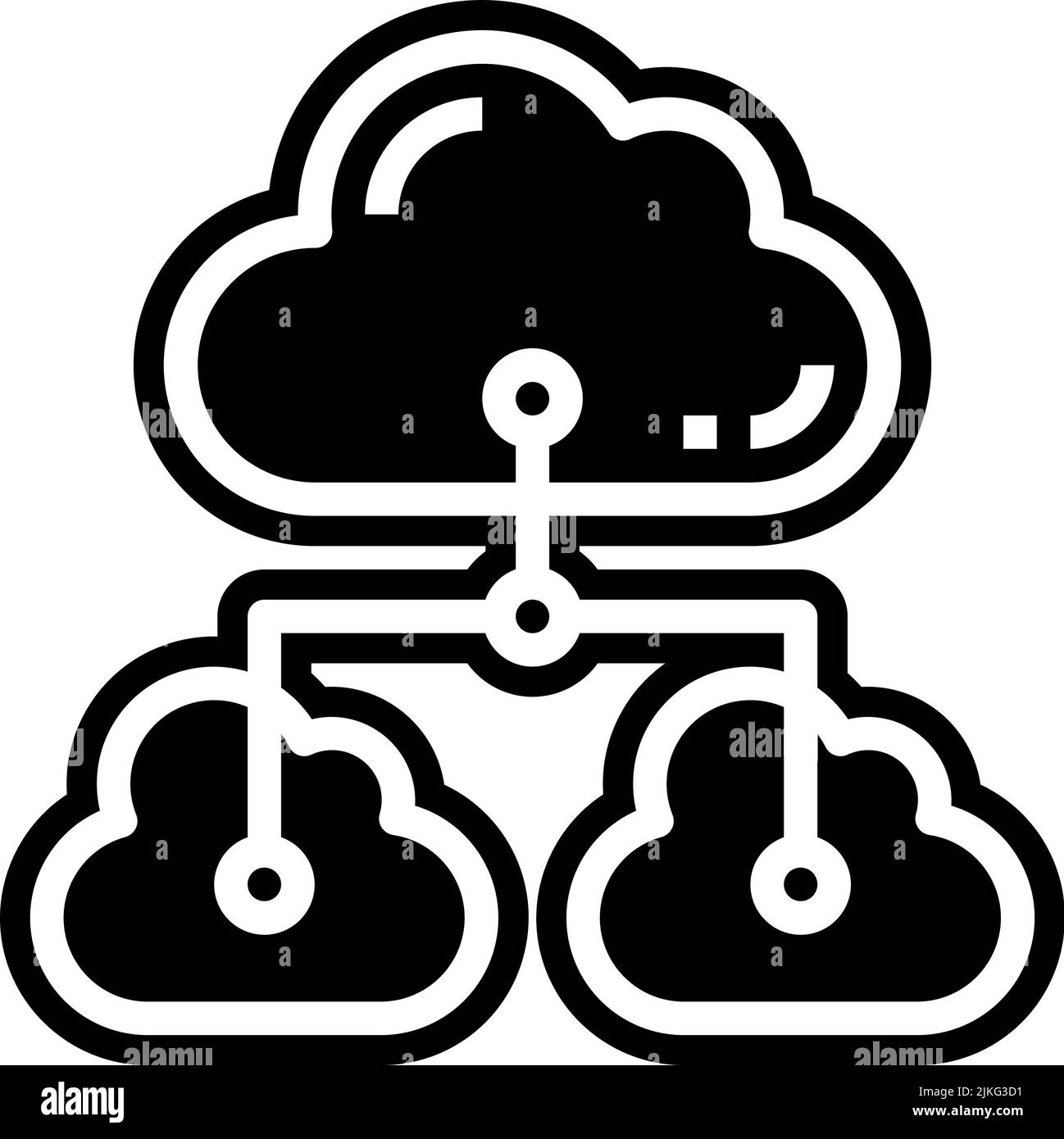 cloud computing icon black vector illustration. Stock Vector