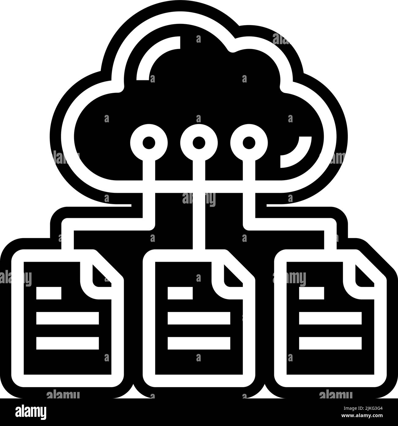 cloud computing icon black vector illustration Stock Vector Image & Art ...