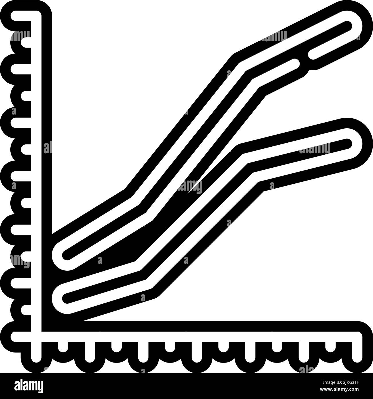 line chart icon black vector illustration. Stock Vector