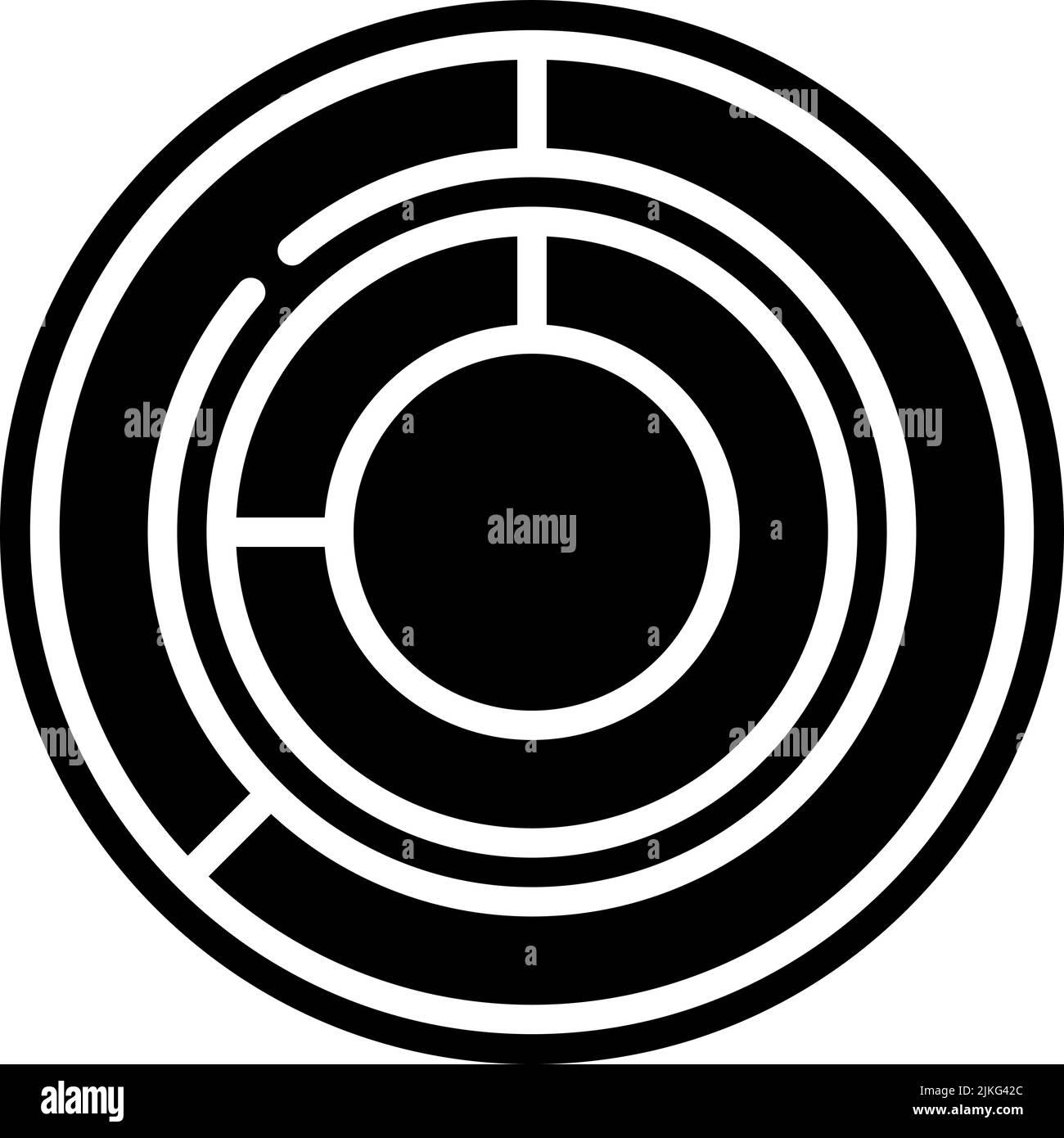 donut chart icon black vector illustration Stock Vector Image & Art - Alamy