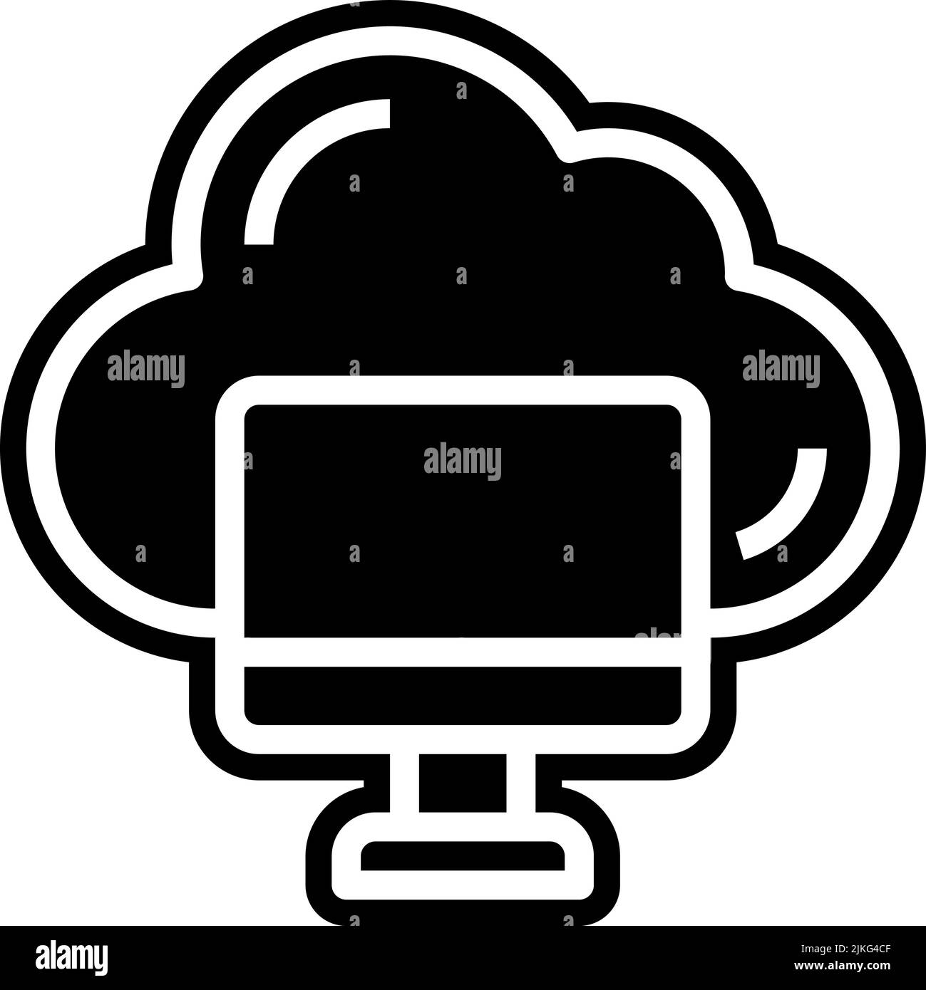cloud computing icon black vector illustration Stock Vector Image & Art ...