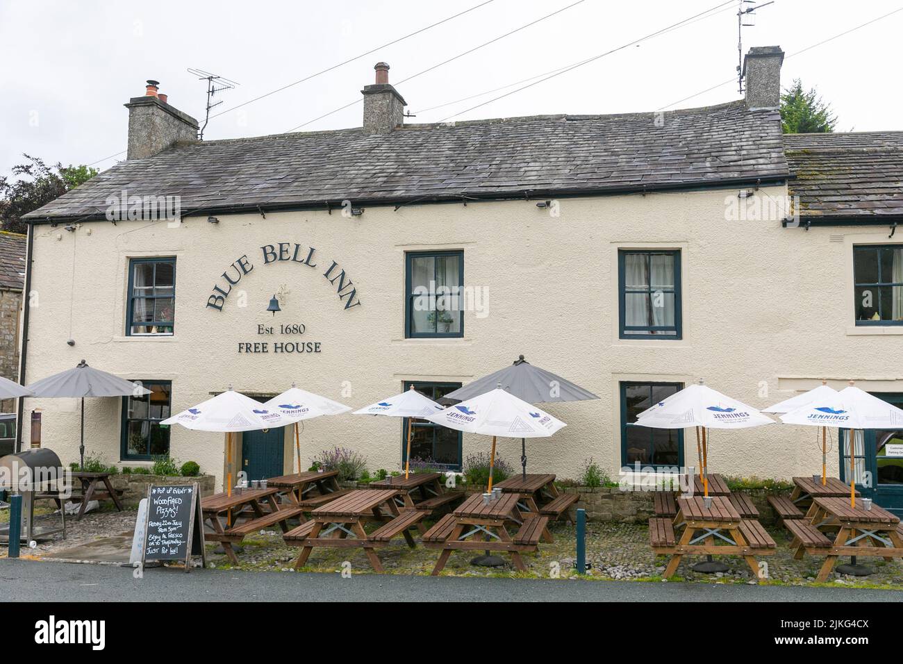 Blue Bell Inn public house in the yorkshire village of Kettlewell,England,UK Stock Photo