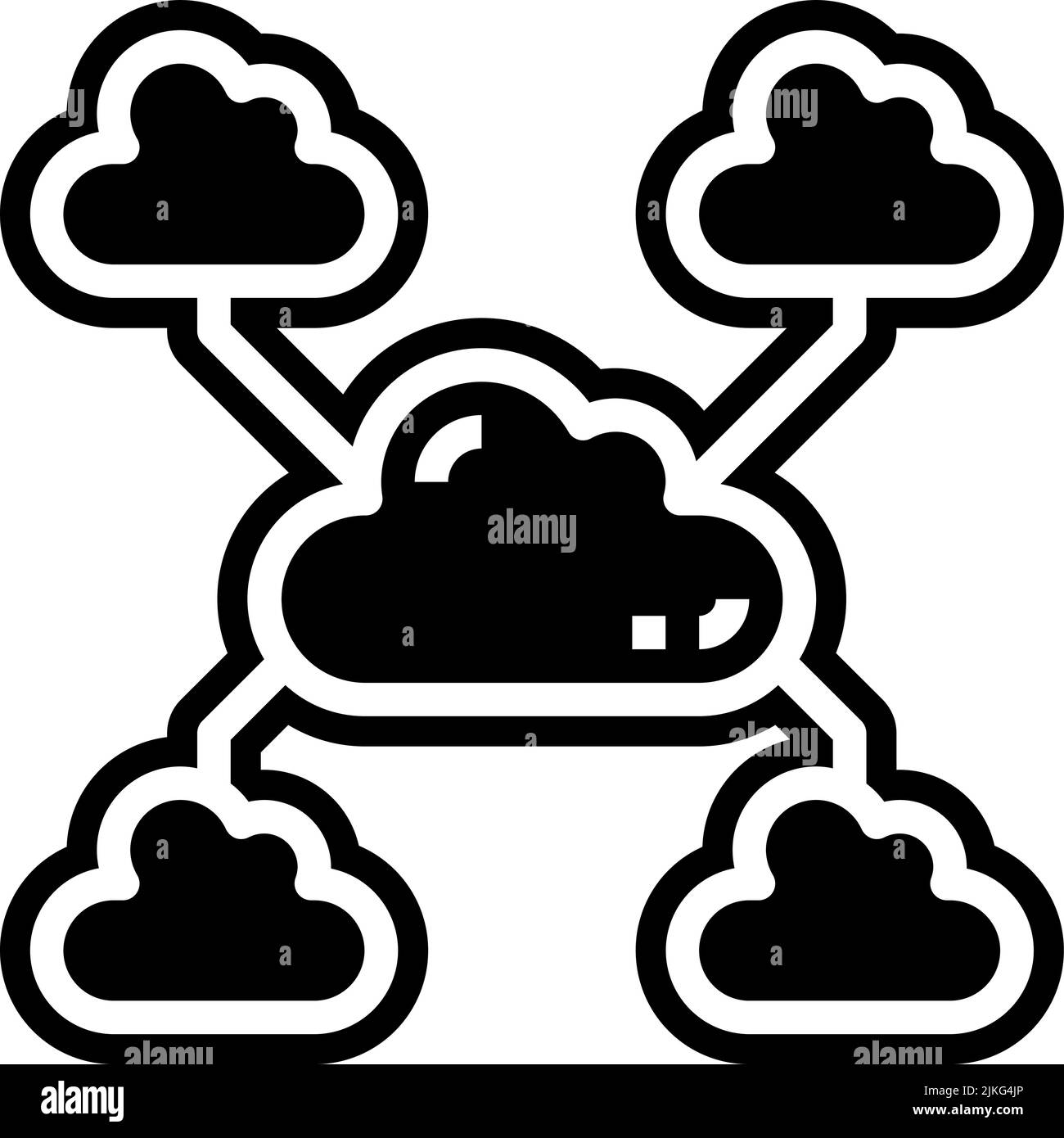 cloud computing icon black vector illustration Stock Vector Image & Art ...