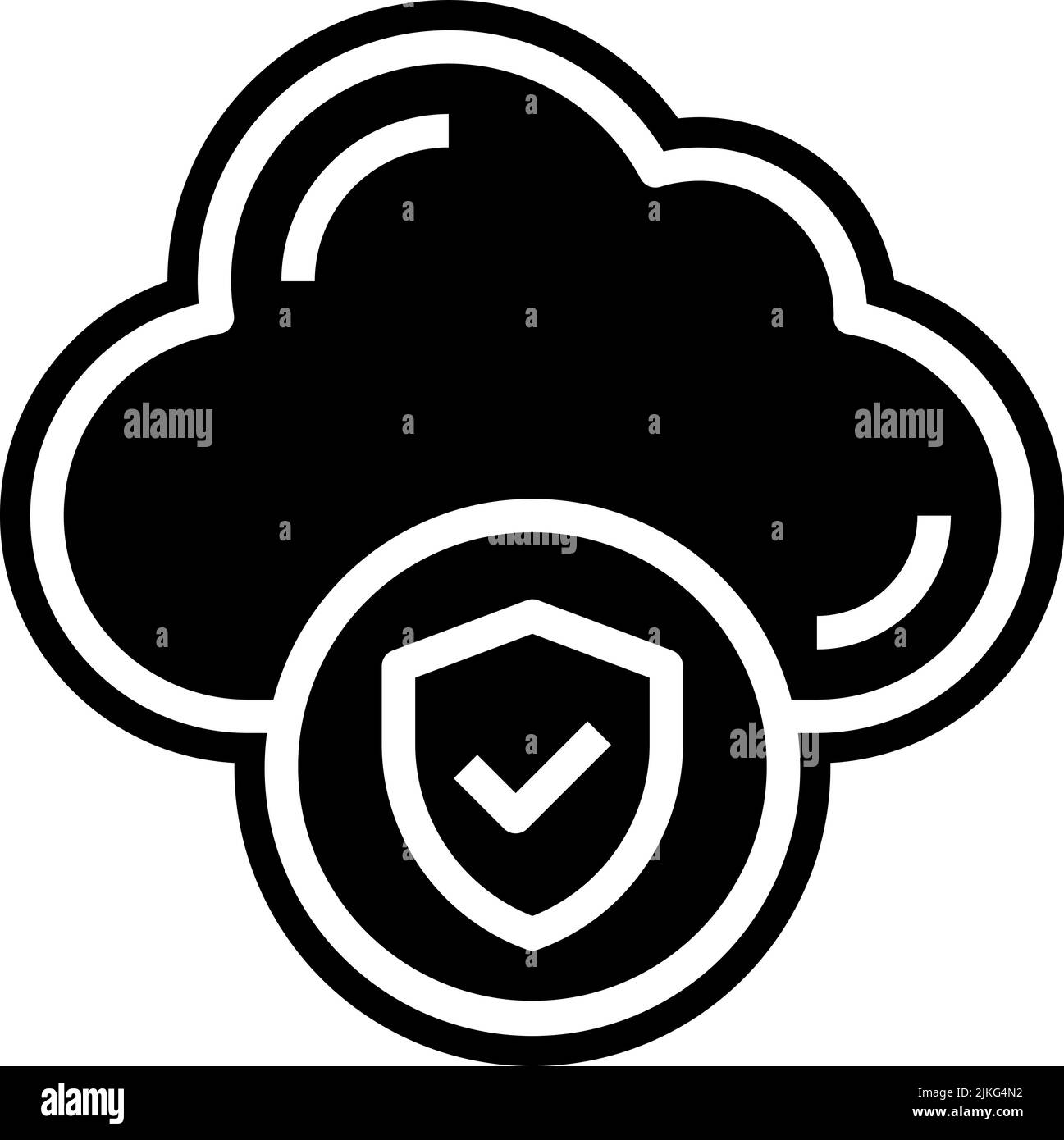 cloud icon black vector illustration. Stock Vector