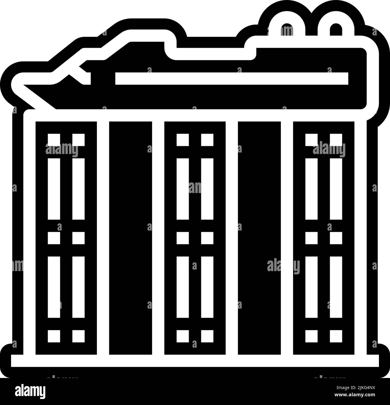 marina bay sands icon black vector illustration. Stock Vector