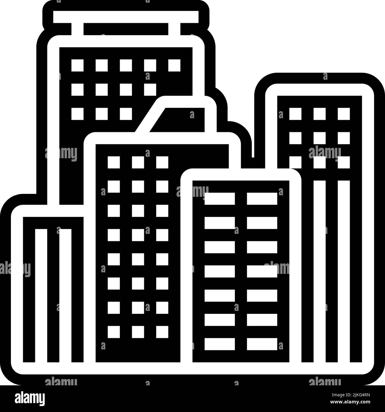 skyscrapers icon black vector illustration Stock Vector Image & Art - Alamy