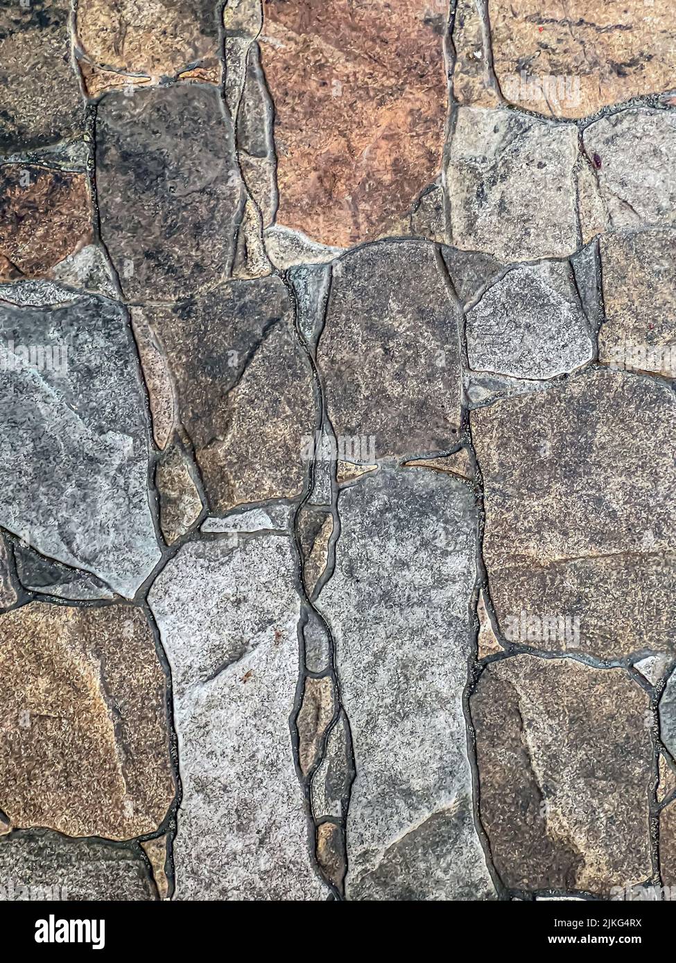 Tile floor in entrance to brownstone building in New York City Stock Photo