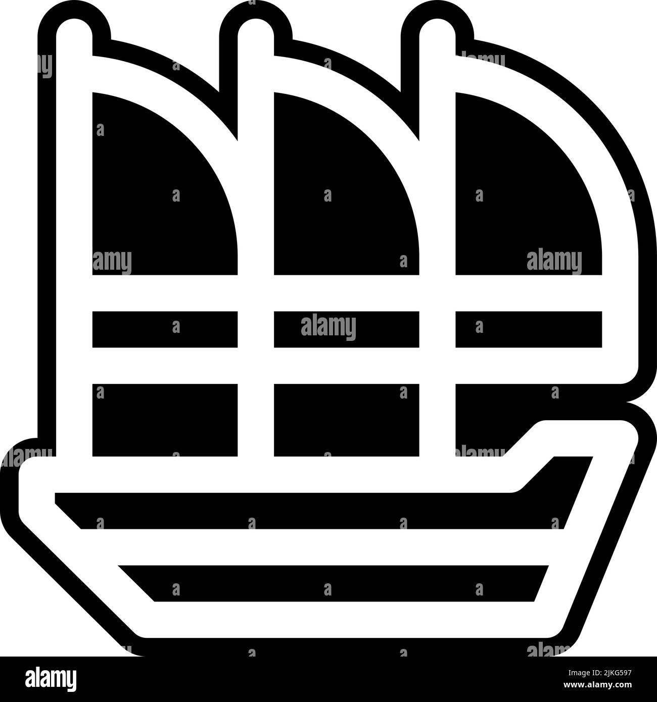 boat icon black vector illustration. Stock Vector