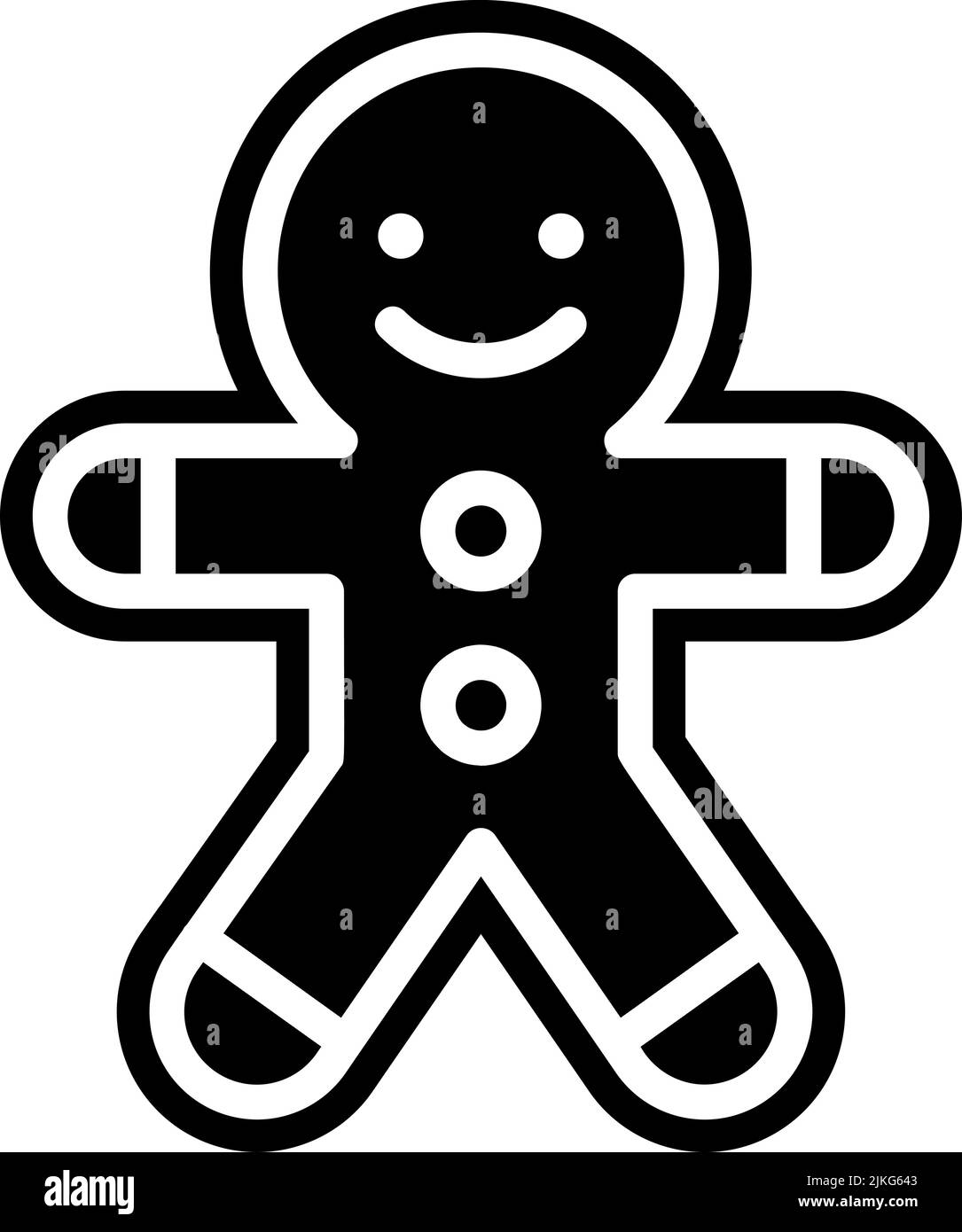 gingerbread man icon black vector illustration. Stock Vector