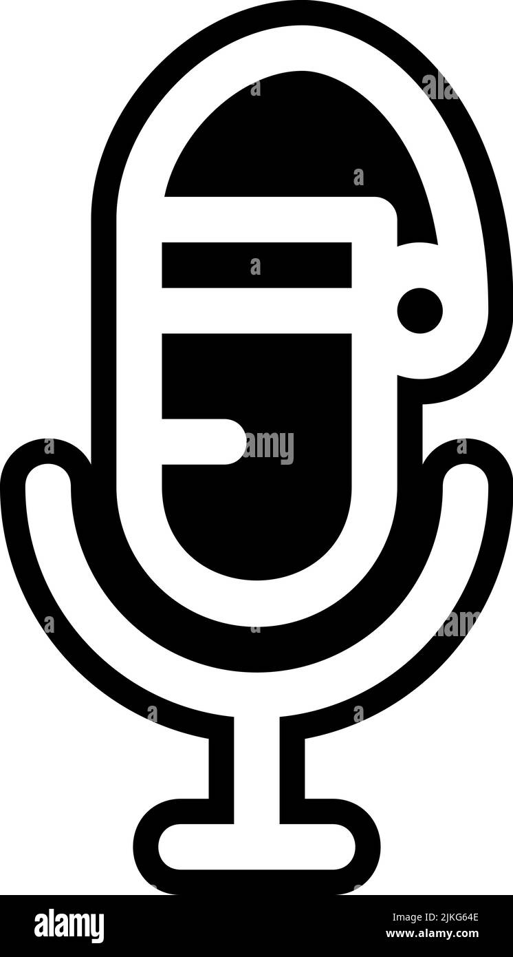 microphone icon black vector illustration Stock Vector Image & Art - Alamy