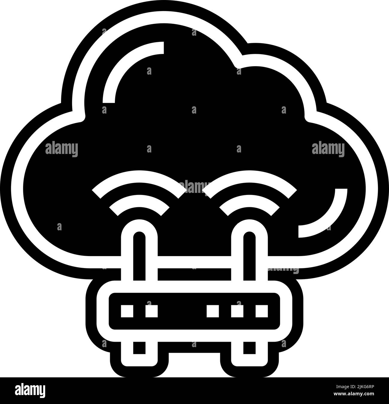cloud computing icon black vector illustration Stock Vector Image & Art ...