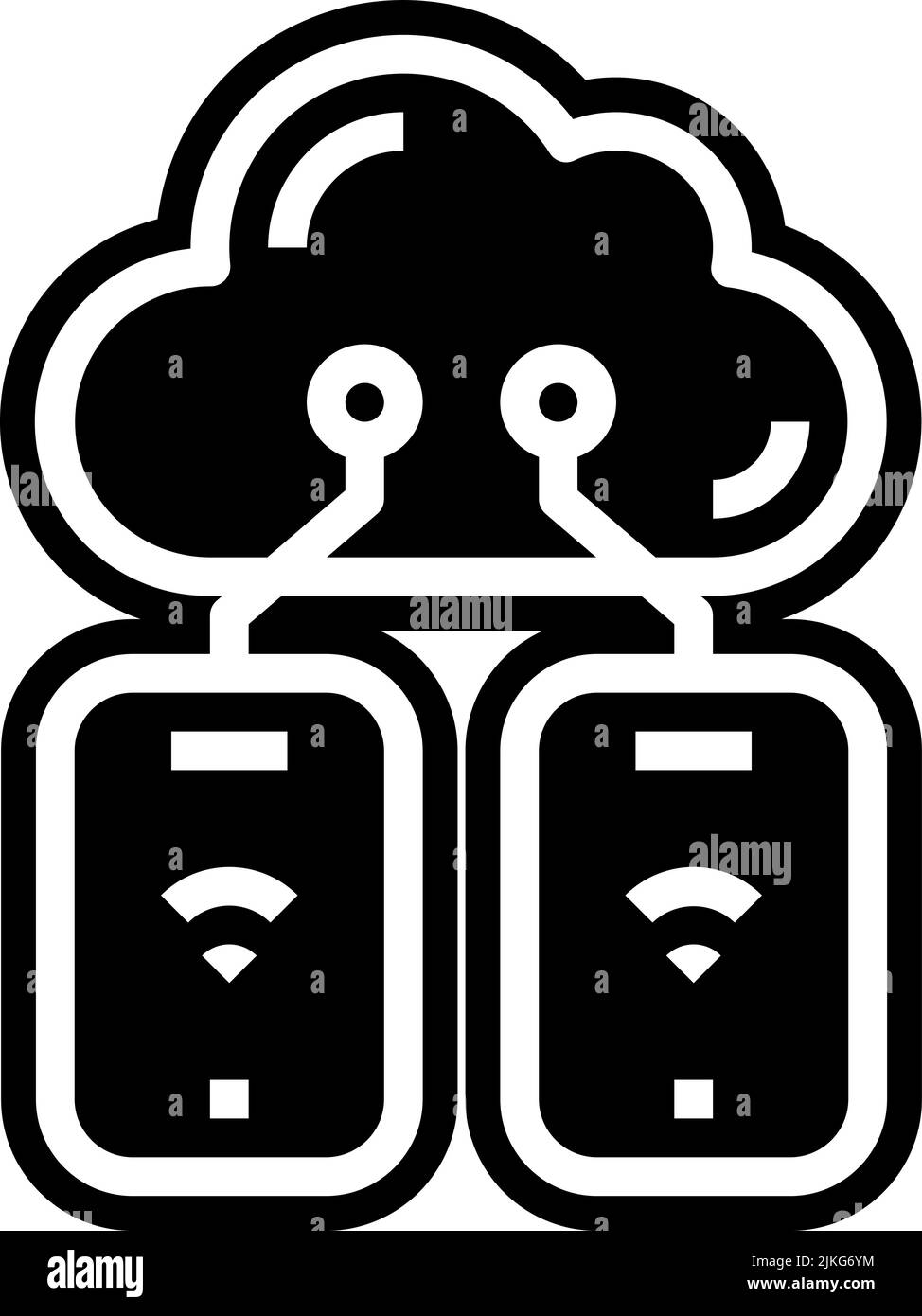 cloud computing icon black vector illustration. Stock Vector