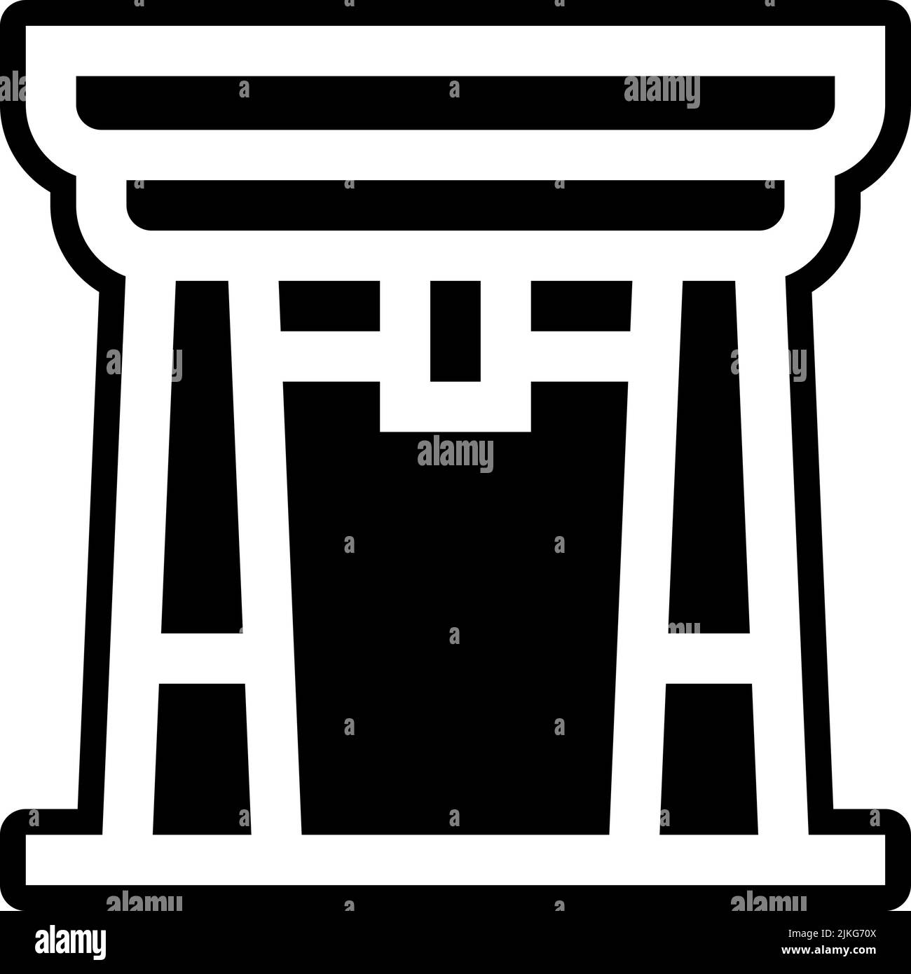 torii icon black vector illustration. Stock Vector