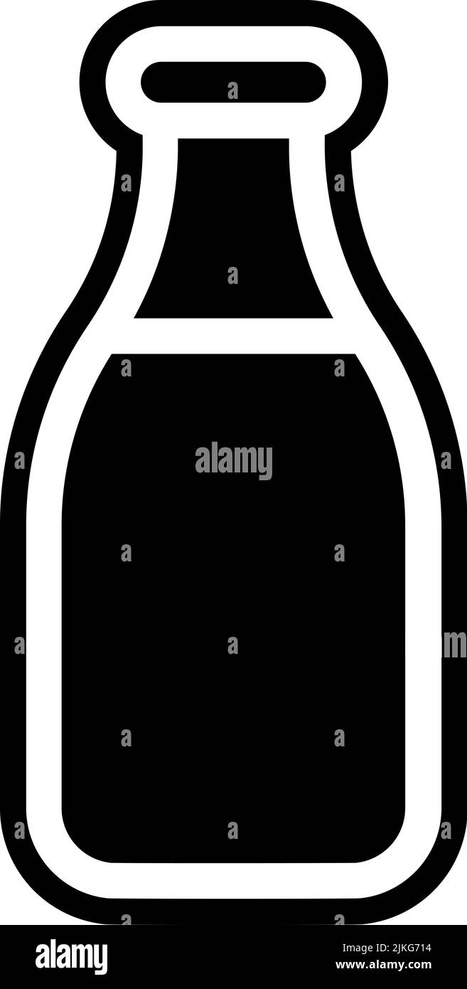 milk bottle icon black vector illustration Stock Vector Image & Art - Alamy