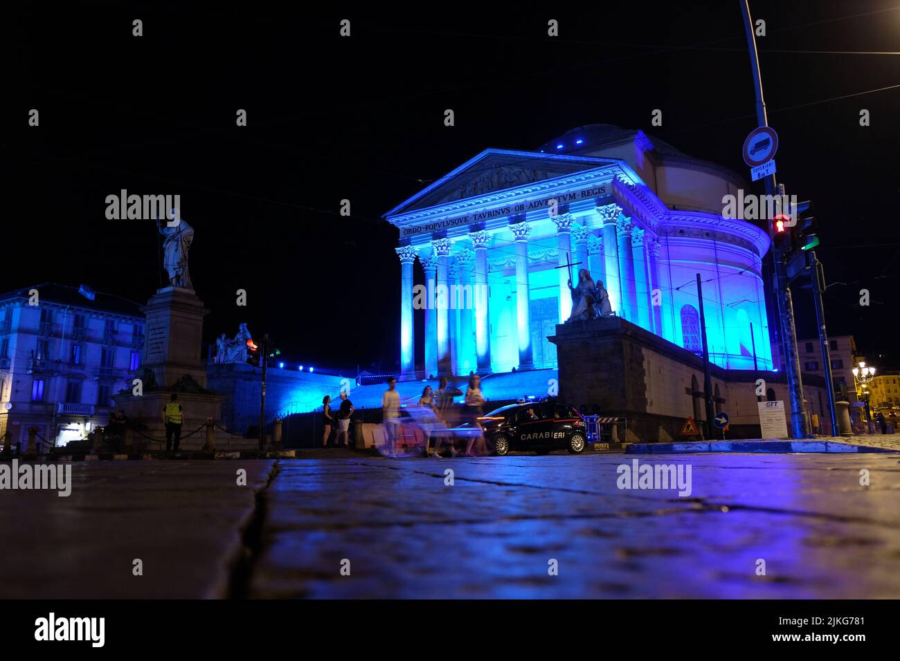 Gran Madre di Dio church illuminated Stock Photo - Alamy