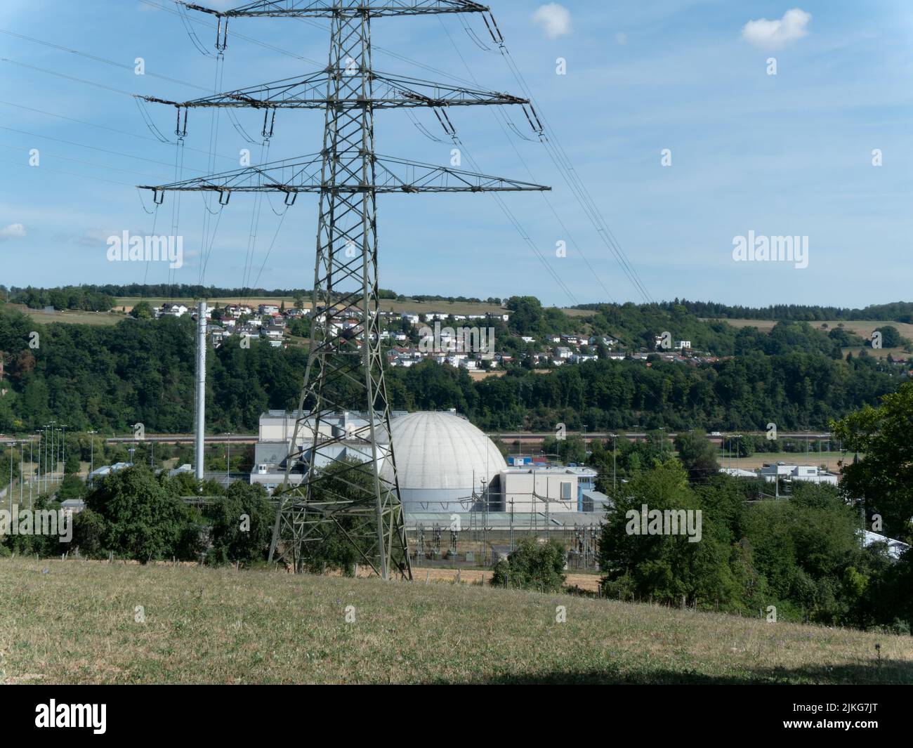 decommissioned nuclear power plant in Obrigheim Stock Photo