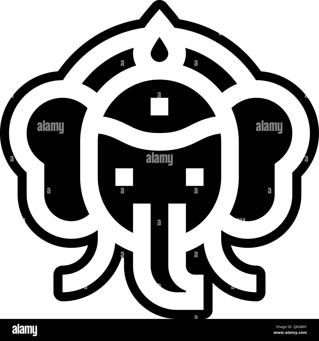 ganesha icon black vector illustration. Stock Vector