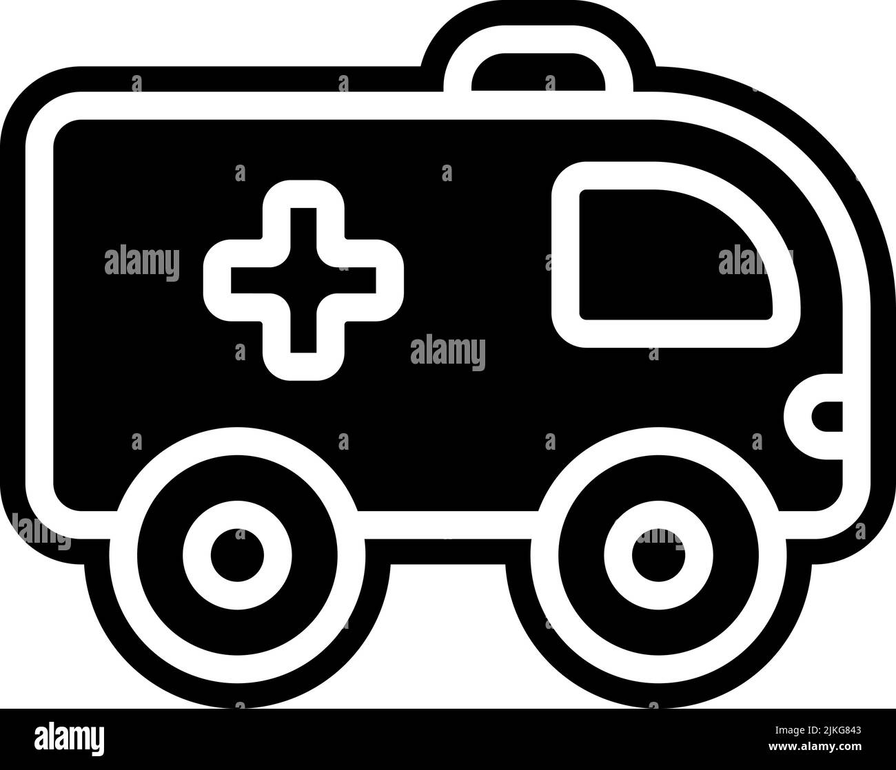 ambulance icon black vector illustration. Stock Vector
