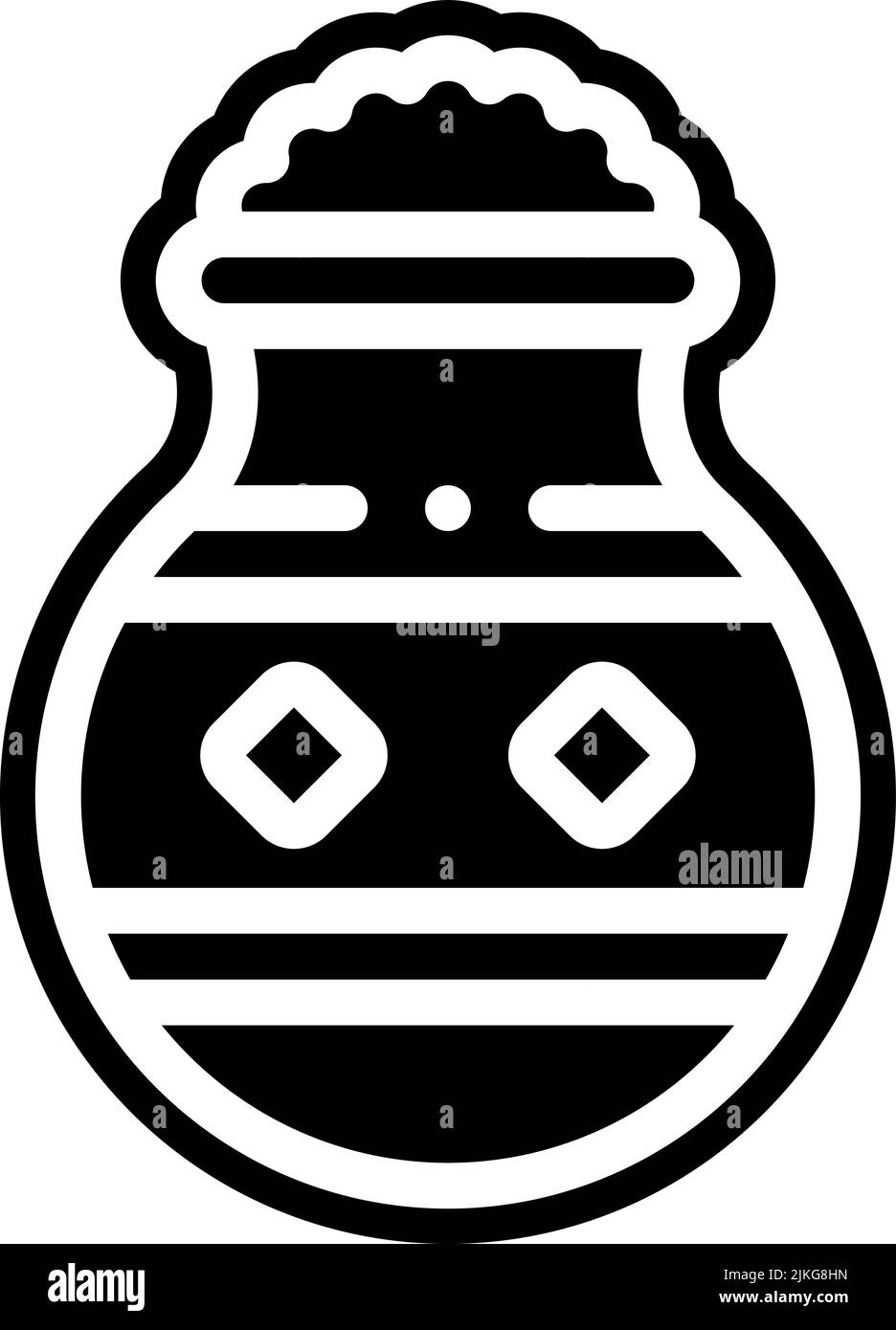 pongal icon black vector illustration. Stock Vector