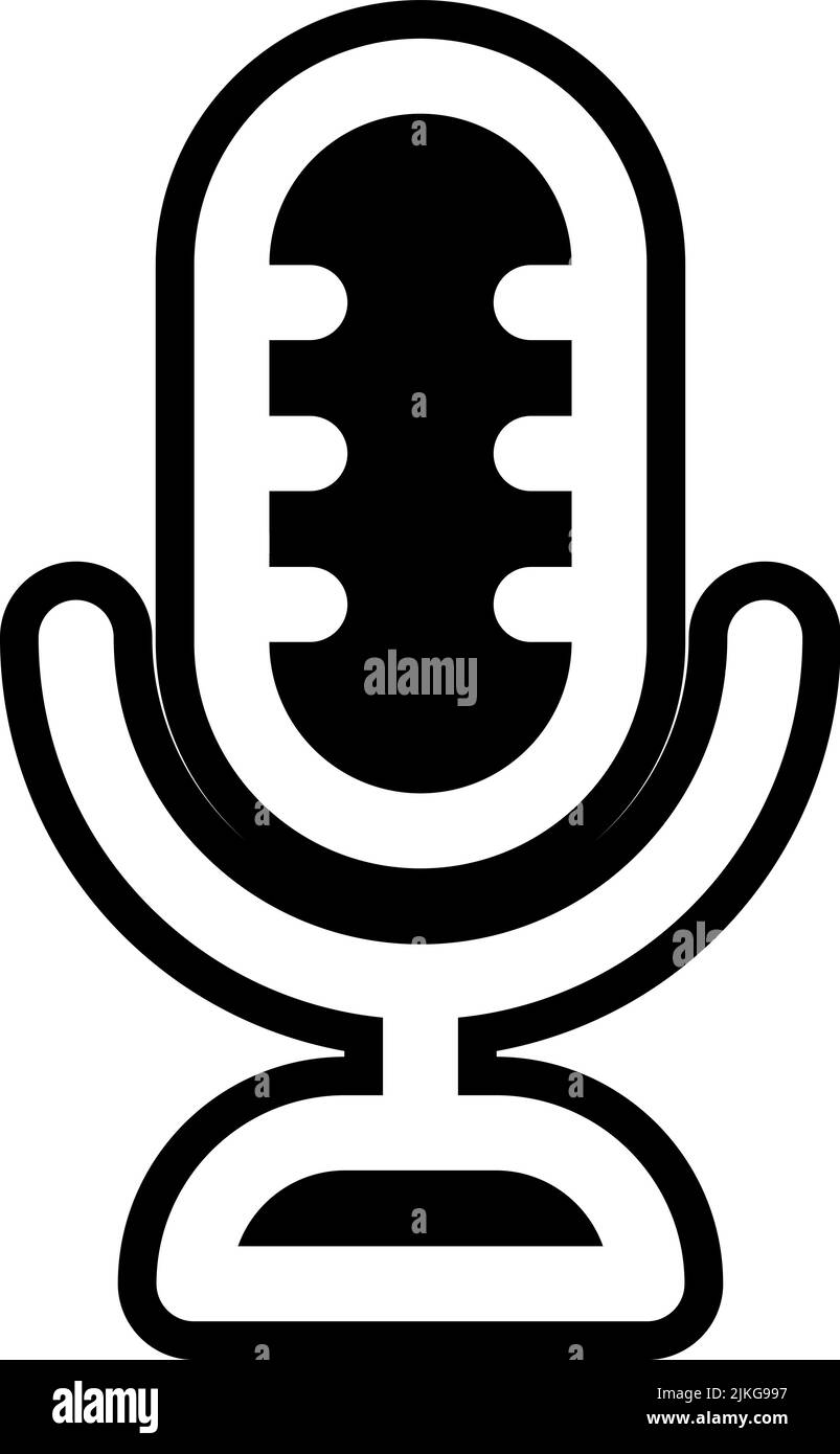 microphone icon black vector illustration Stock Vector Image & Art - Alamy