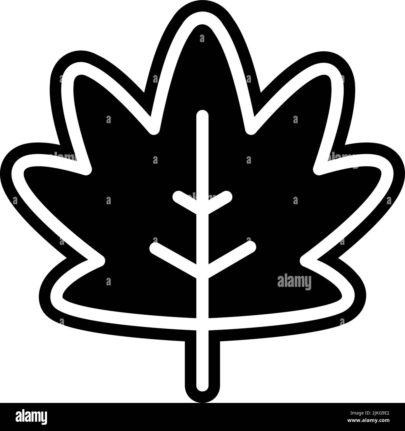 leaf icon black vector illustration Stock Vector Image & Art - Alamy
