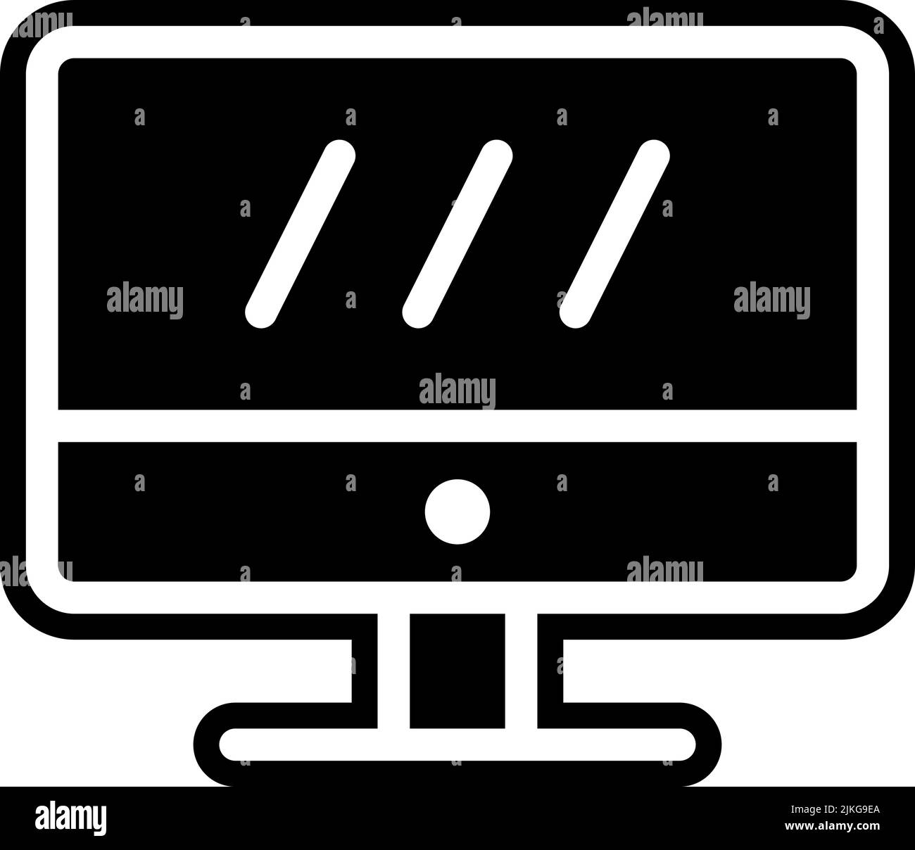 computer monitor icon black vector illustration Stock Vector Image ...
