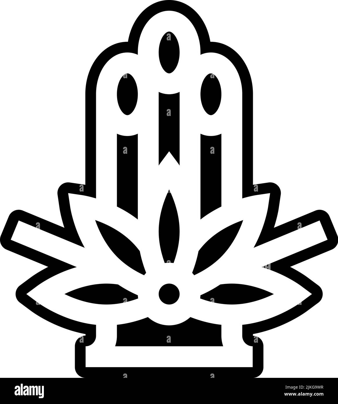 kadomatsu icon black vector illustration. Stock Vector