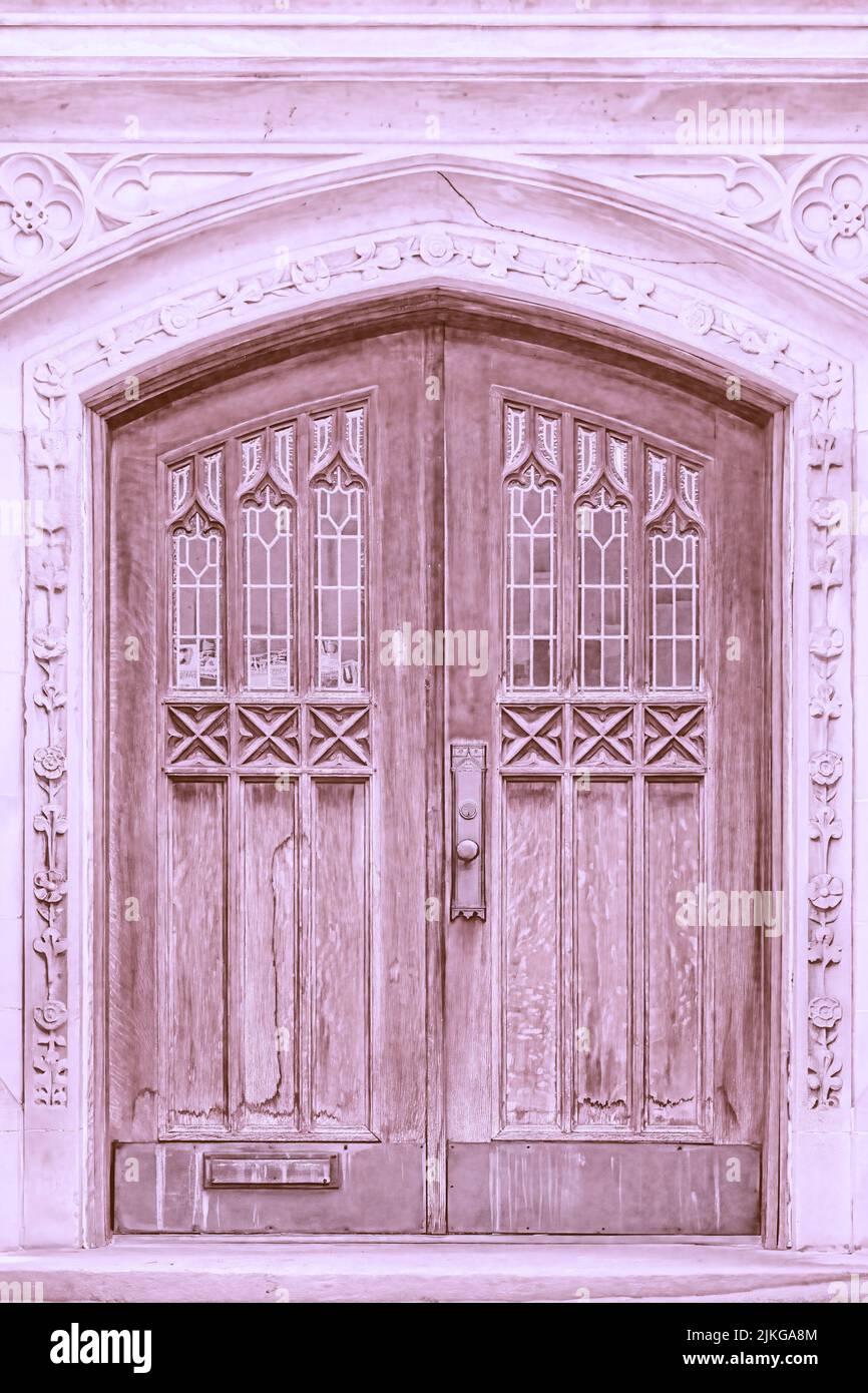 Antique old entrance door Stock Photo
