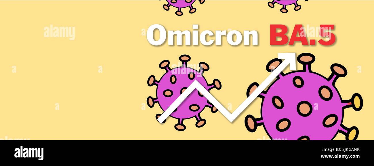Omicron B5 R0 Omicron variant BA.5. The arrow shows a dramatic increase in disease ...