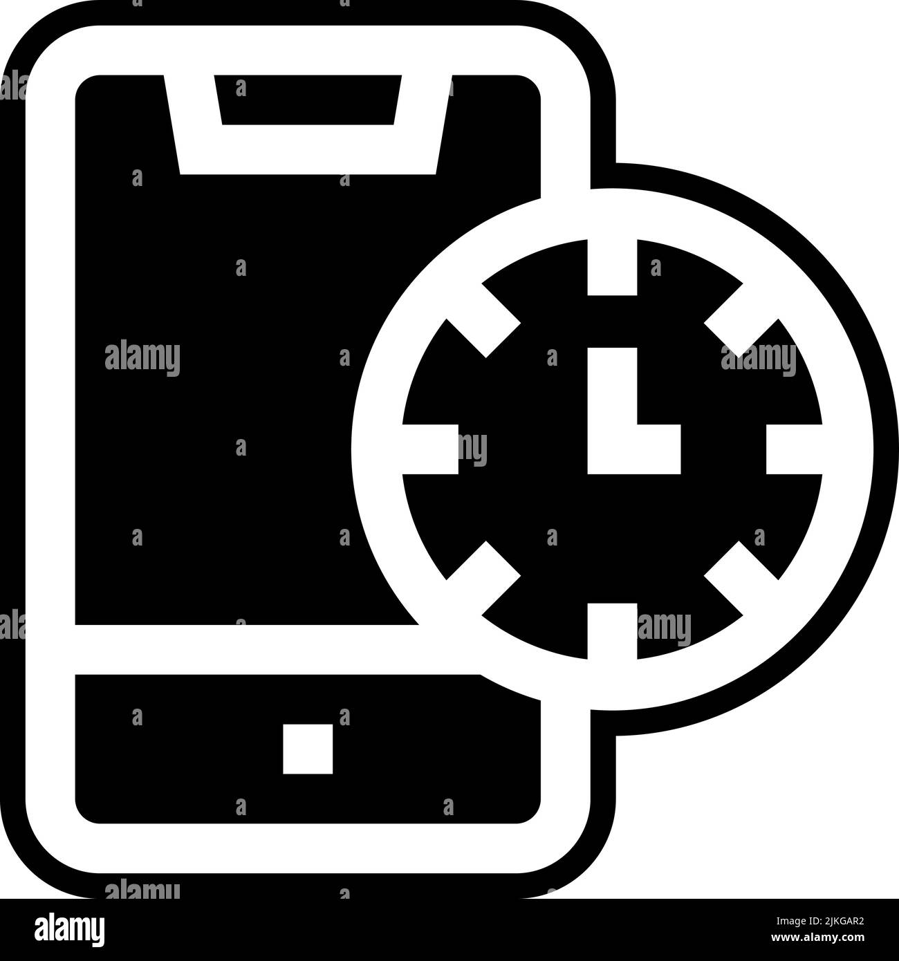 clock icon black vector illustration Stock Vector Image & Art - Alamy