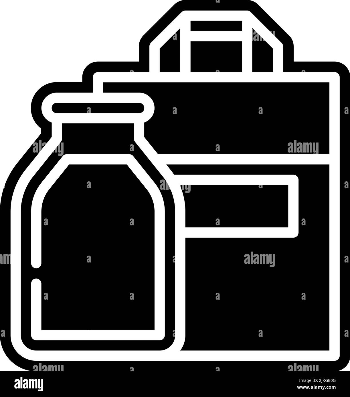 groceries icon black vector illustration. Stock Vector