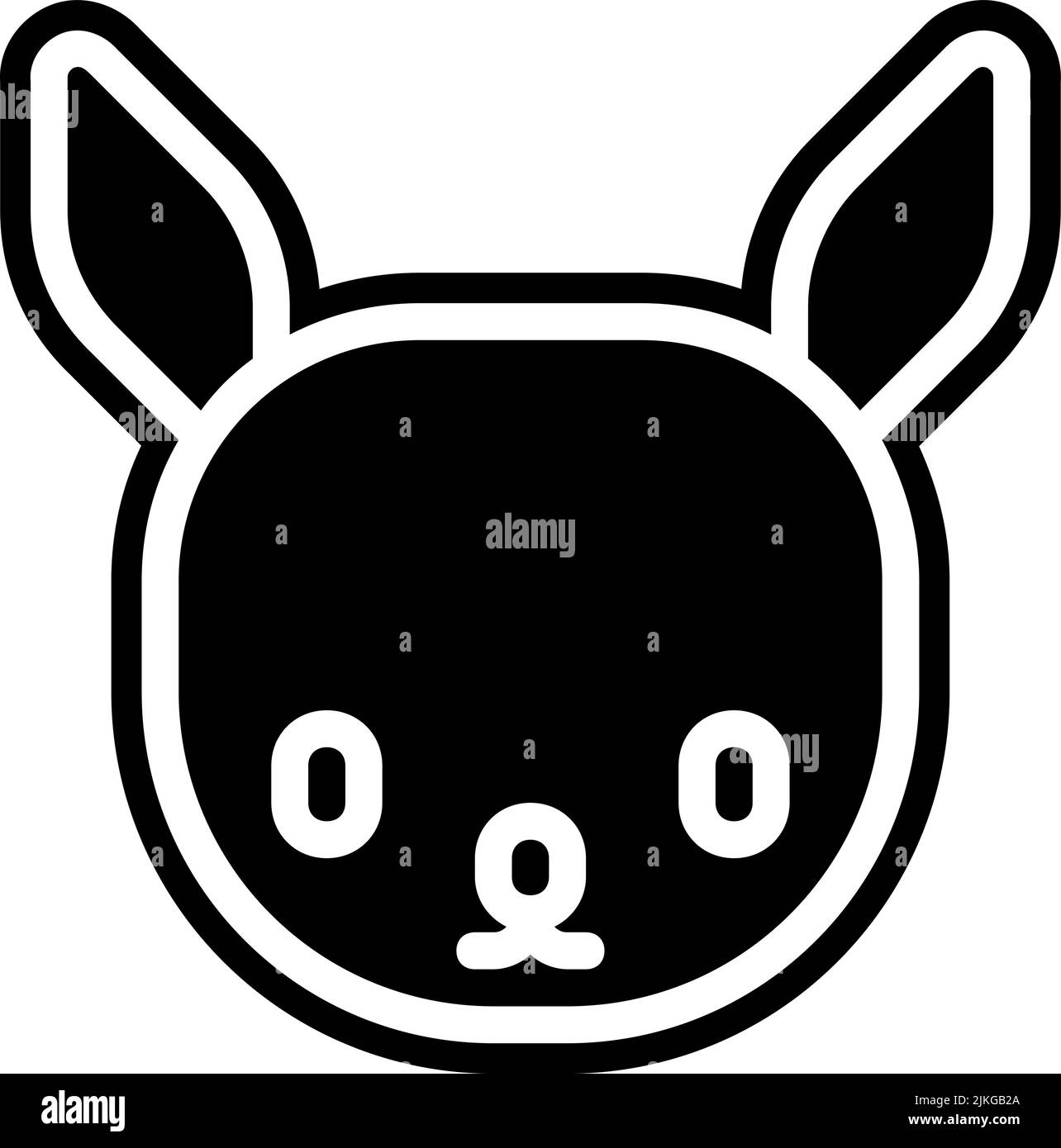 rabbit icon black vector illustration Stock Vector Image & Art - Alamy
