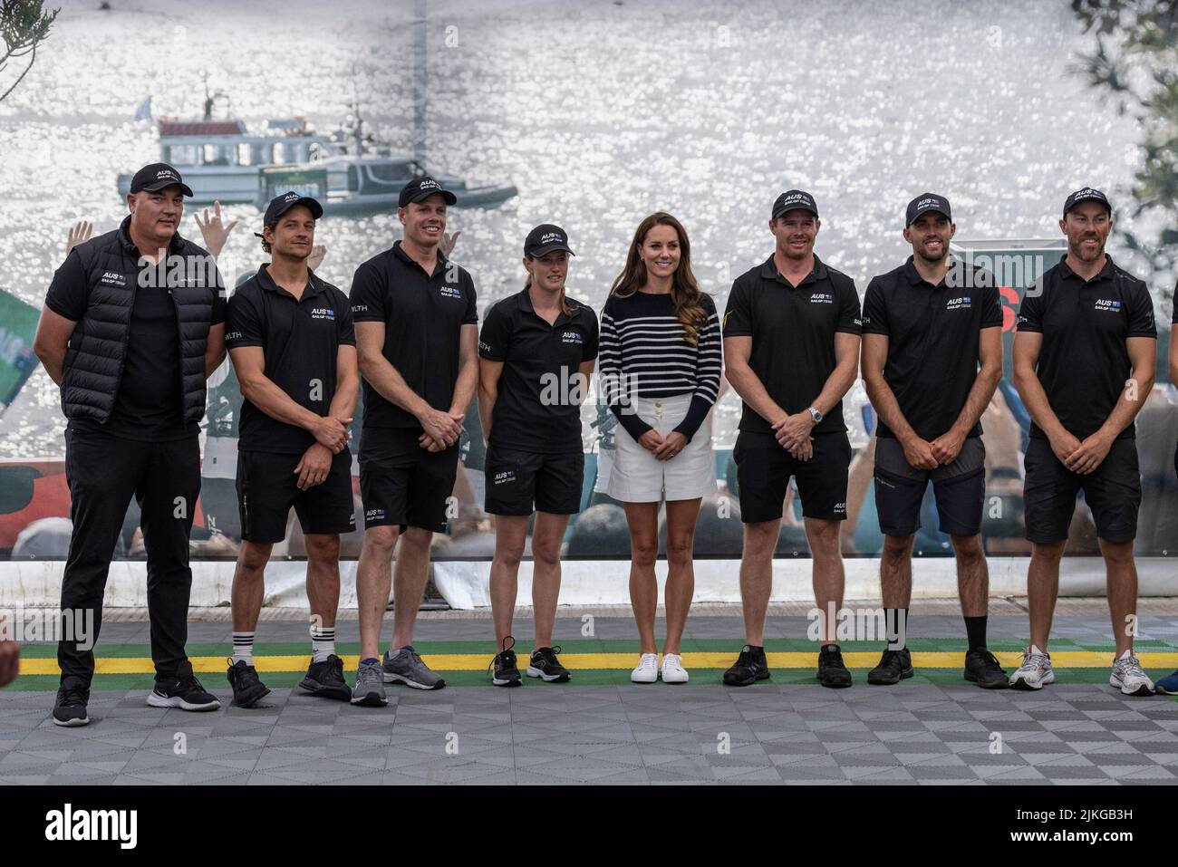 THE DUCHESS OF CAMBRIDGE JOINS THE 1851 TRUST AND THE GREAT BRITAIN SAILGP TEAM IN PLYMOUTH, DEVON, UK Stock Photo