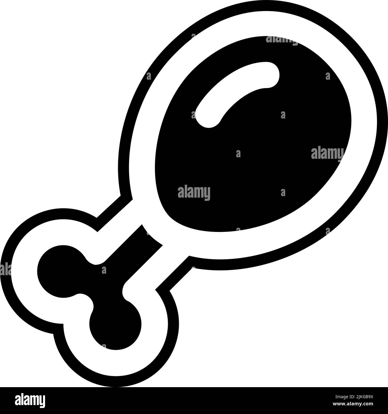 chicken leg icon black vector illustration Stock Vector Image & Art - Alamy