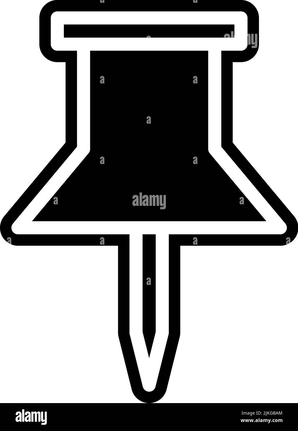 push pin icon black vector illustration Stock Vector Image & Art - Alamy