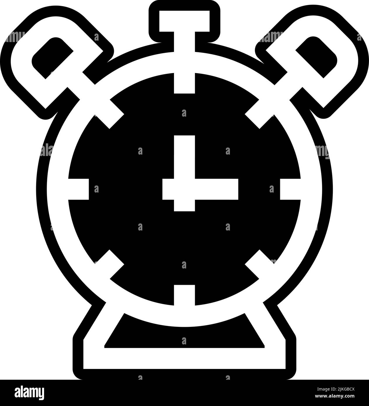 alarm clock icon black vector illustration Stock Vector Image & Art Alamy