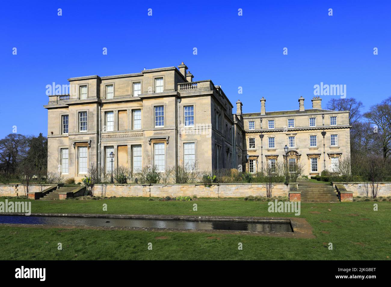 Normanby Hall, a classic English mansion, near the village of Burton-upon-Stather, Scunthorpe, Lincolnshire County, England, UK Stock Photo