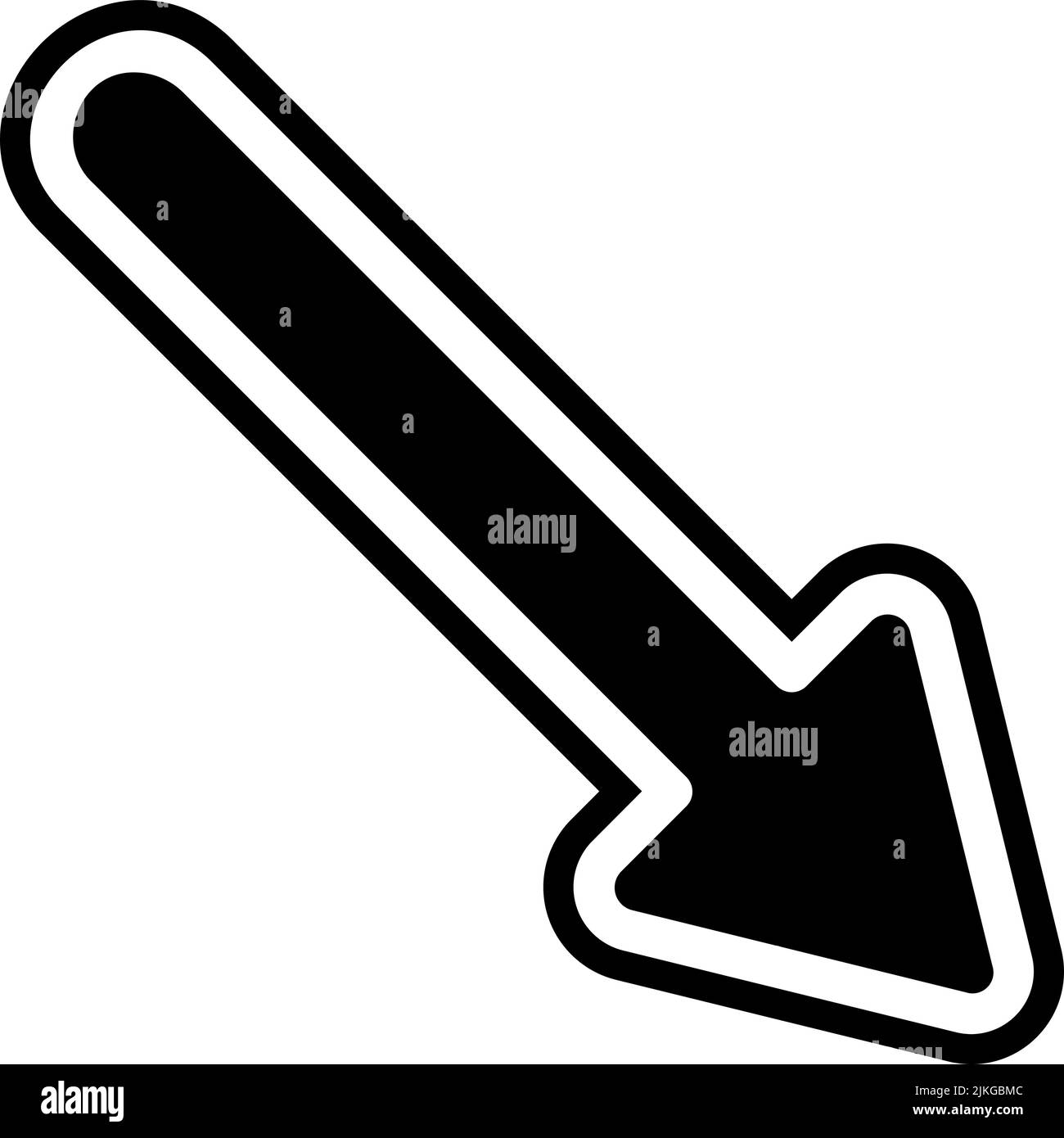 Down Right Arrow Icon Black Vector Illustration Stock Vector Image
