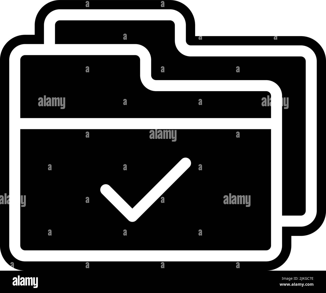 folders icon black vector illustration. Stock Vector