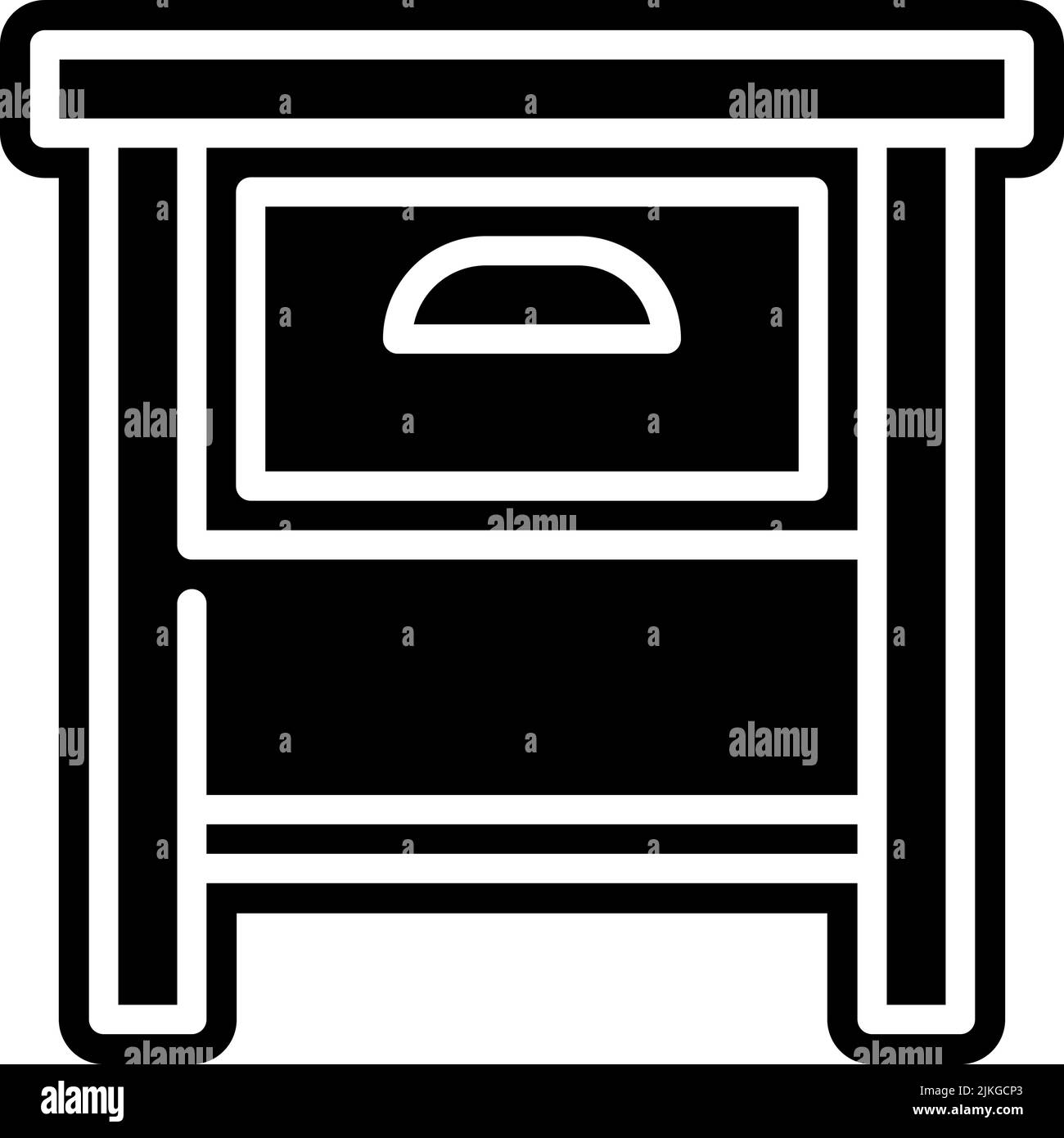 bedside table icon black vector illustration Stock Vector Image & Art