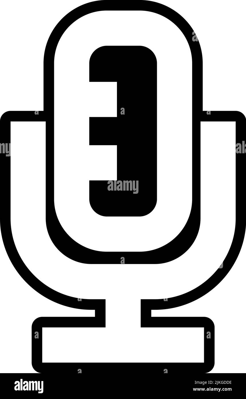 microphone icon black vector illustration Stock Vector Image & Art - Alamy