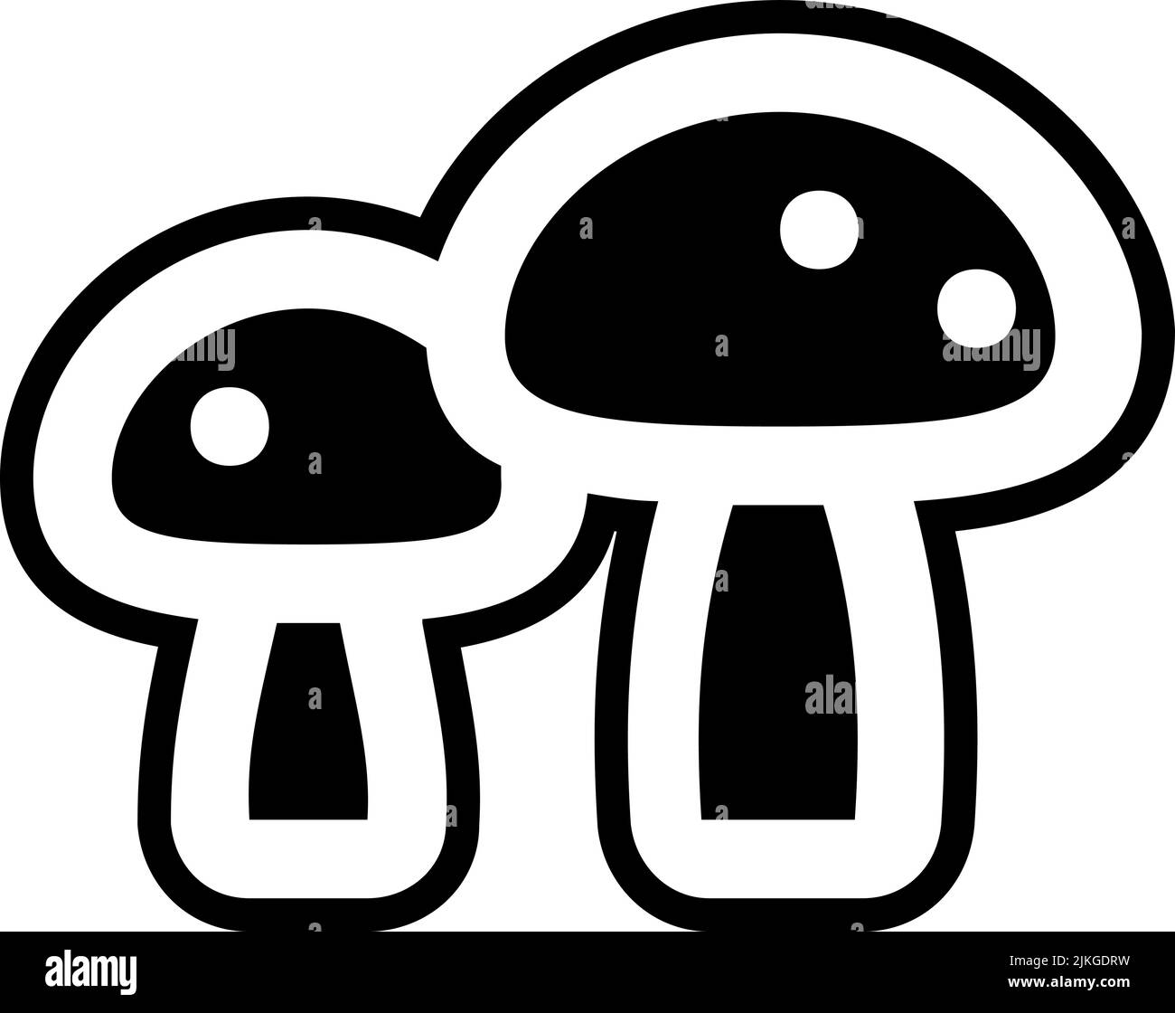 mushrooms icon black vector illustration. Stock Vector