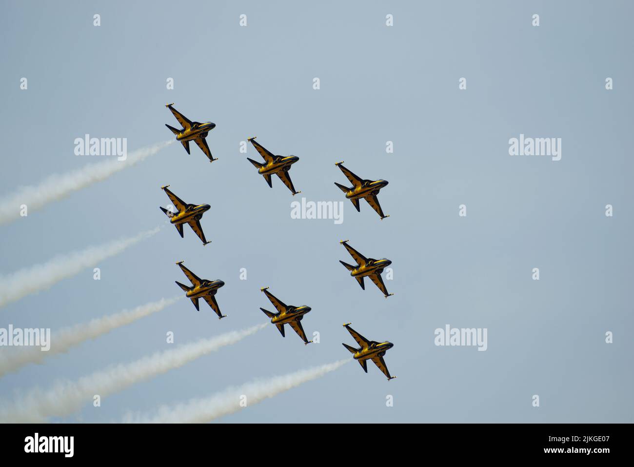 Republic of  Korea Air Force, Black Eagles, Formation Aerobatic Team, RIAT 2022, RAF Fairford, Gloucestershire, Stock Photo