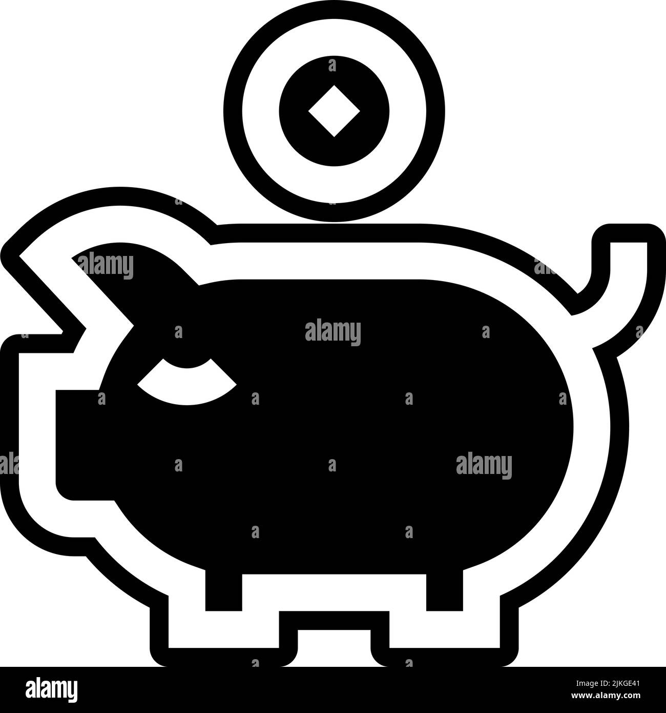 piggy bank icon black vector illustration Stock Vector Image & Art - Alamy