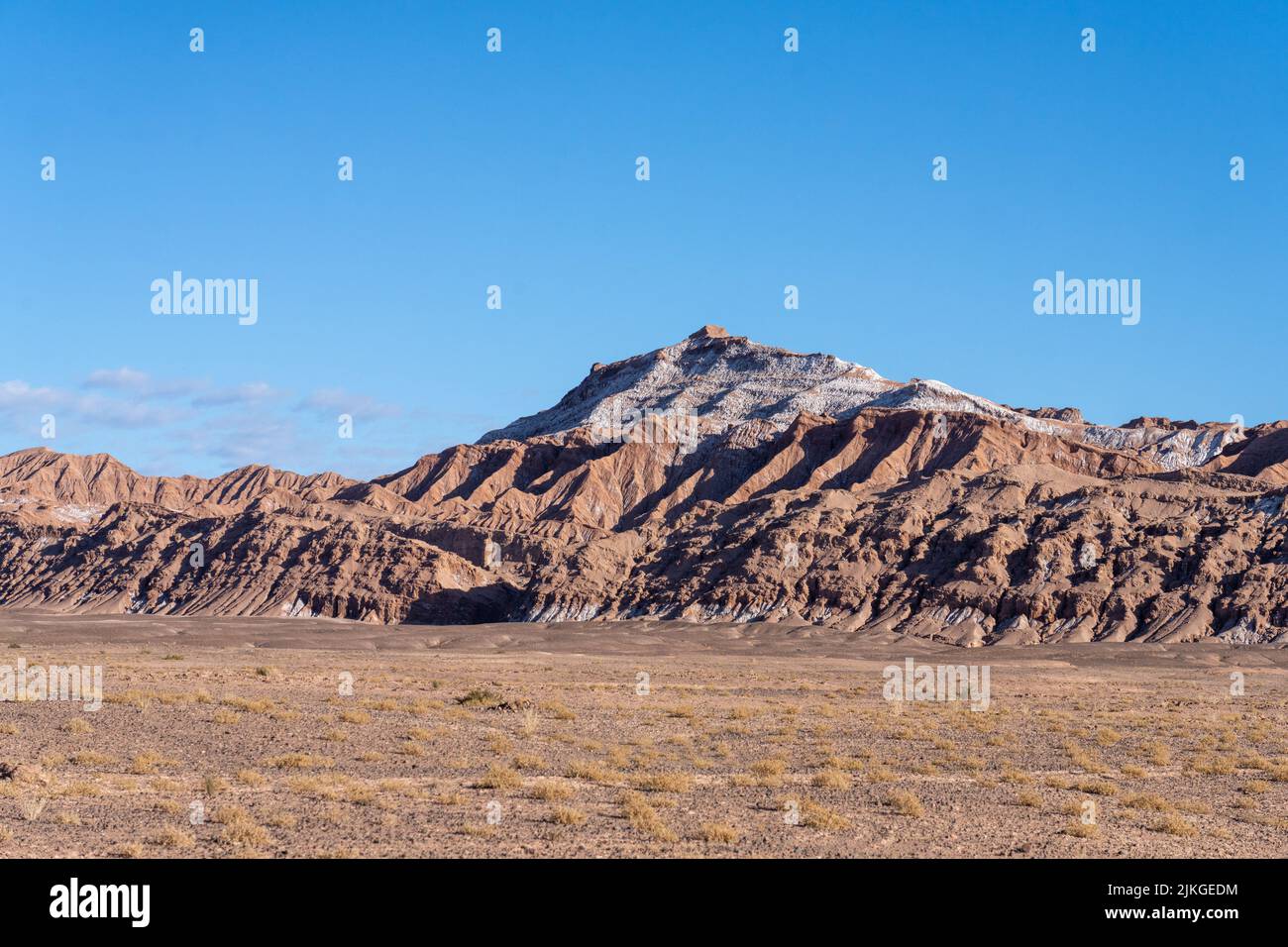 Salt deposits on the Salt Mountains in the Valley of the Moon or Valle de Luna near San Pedro de Atacama, Chile. Stock Photo