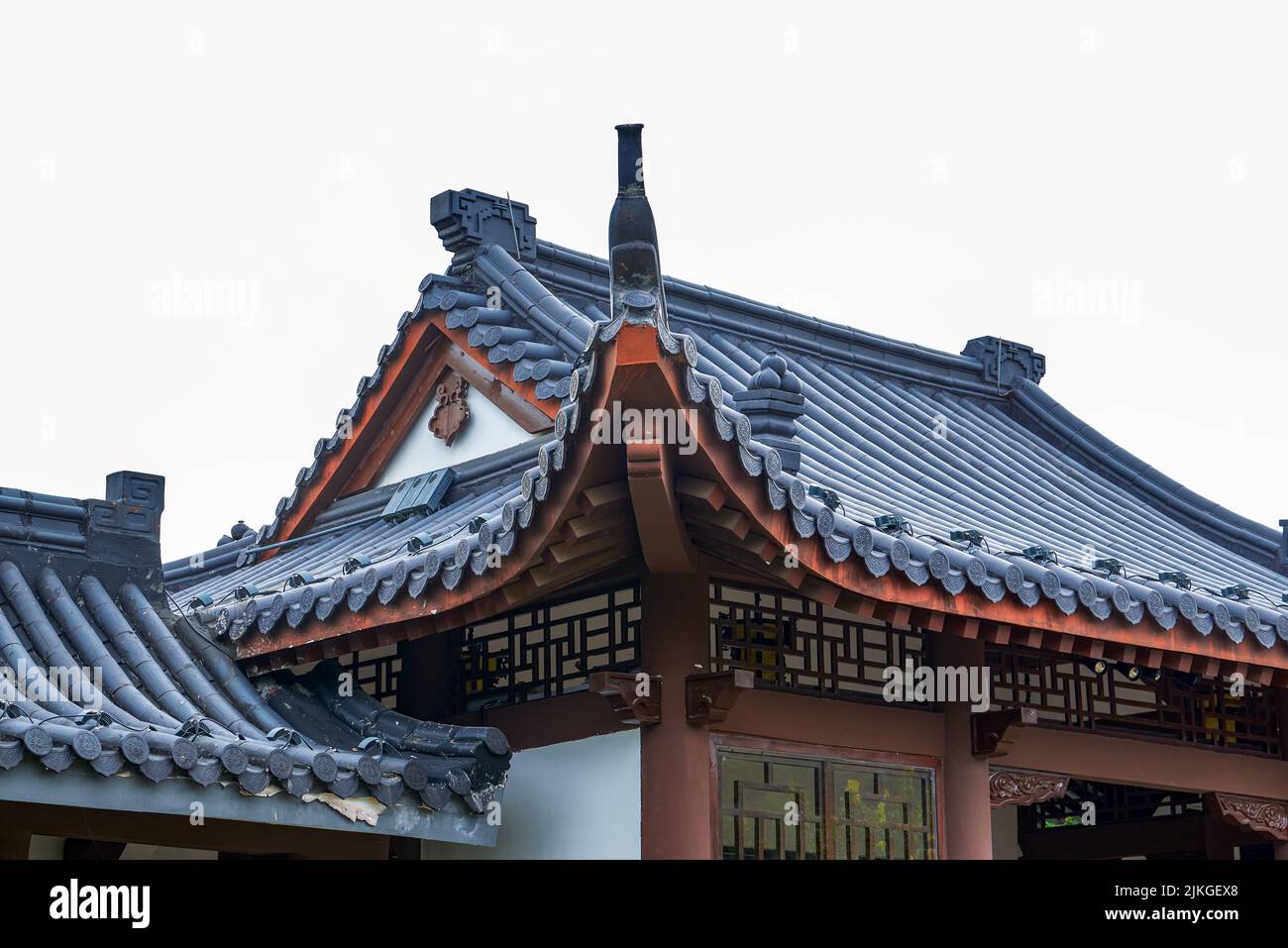 The ancient architecture of the Qiaojiaolou in the Chinese classical garden Stock Photo