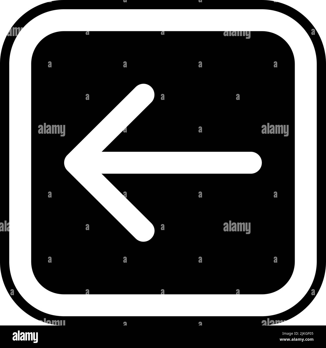 arrow left icon black vector illustration. Stock Vector