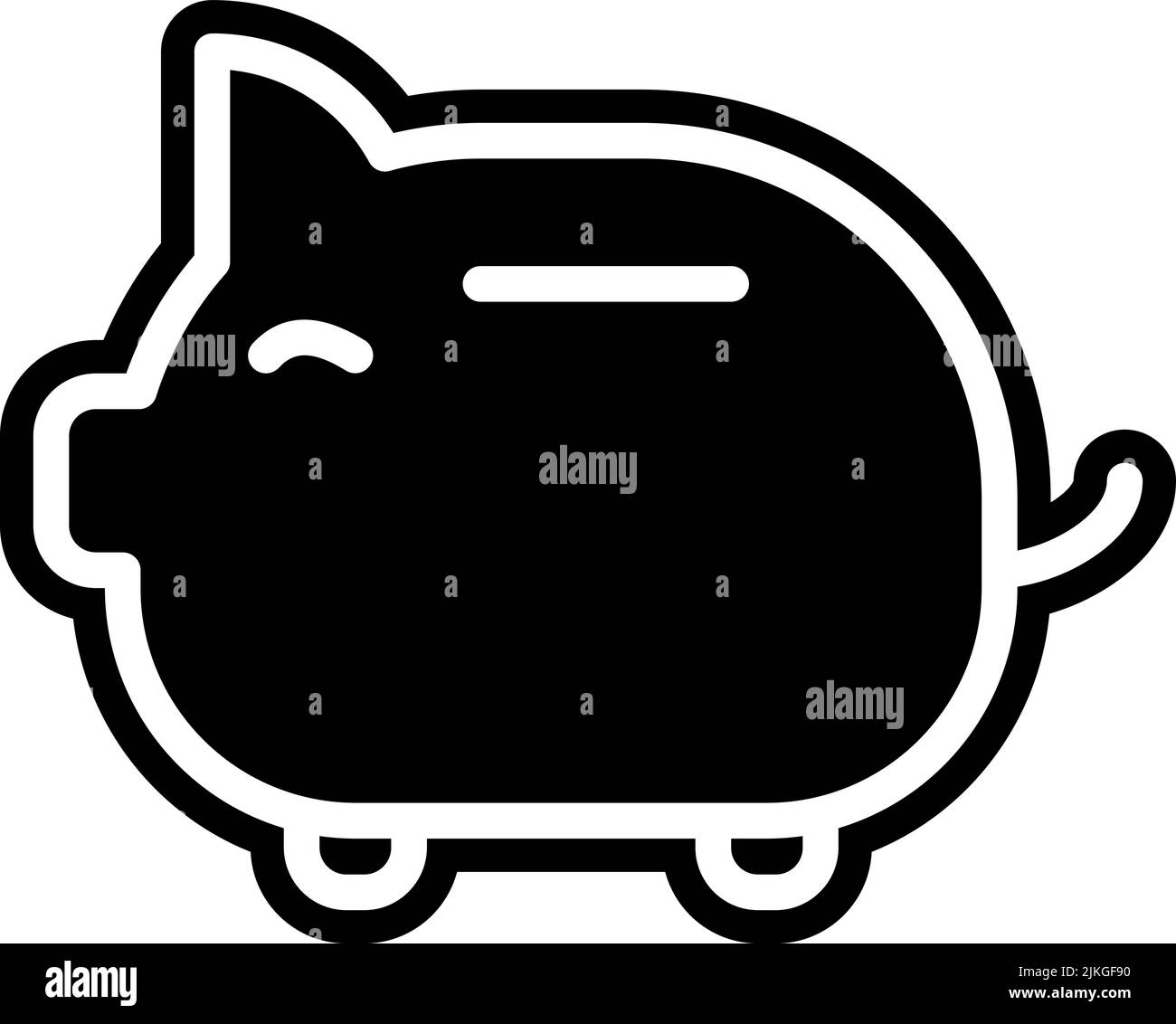piggy bank icon black vector illustration Stock Vector Image & Art - Alamy