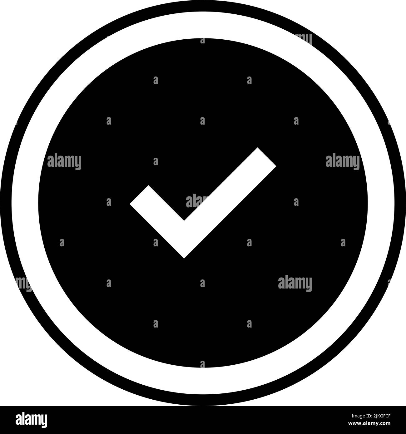 correct icon black vector illustration. Stock Vector